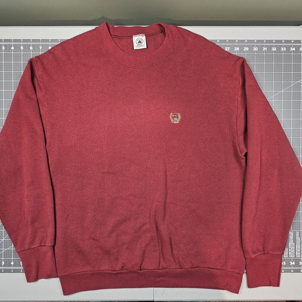 Vintage Duck Head Sweatshirt Large Burgundy Delta Midweight 90s USA Made Preppy